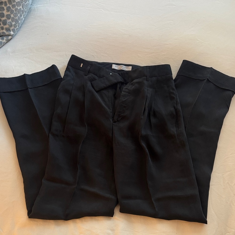 Philosophy di Lorenzo Serafini Black Straight Leg Pants